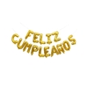 Set globos frase "Feliz cumpleaños" dorado