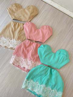 Conjunto short saia renda - loja online