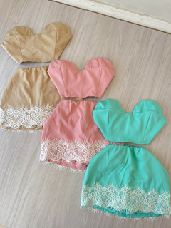 Conjunto short saia renda - comprar online