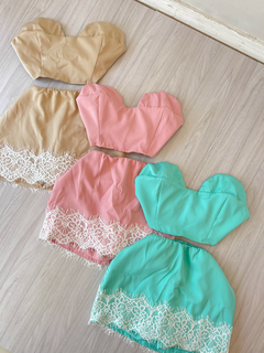 Conjunto short saia renda