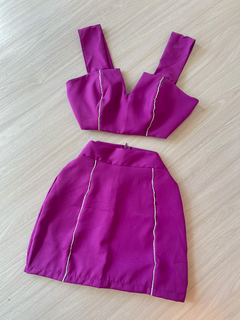 Conjunto alfaiataria V - roxo