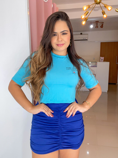 Blusa básica suede - azul - comprar online