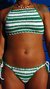 Bikini Bia Green And White Crochet