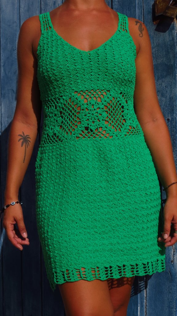 Vestido clearance croche verde