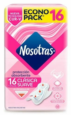 NOSOTRAS TOALLITAS FEMENINAS CLASICA SUAVE X 16 U.