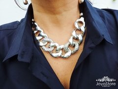 COLLAR DE PLATA Y GAMUZA - comprar online