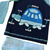 Conjunto Infantil Praia Camiseta Manga Longa e Sunga e Chapéu Azul Claro - Tico Pantufas | Roupas para Bebês