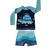 Conjunto Infantil Praia Camiseta Manga Longa e Sunga e Chapéu Azul Claro - loja online