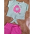 conjunto camiseta + short verde água rosa bebê menina donuts tip top