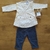 roupa para bebê menina enxoval cereja vestido jeans