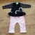roupa para bebê menina enxoval conjunto coração preto rosa