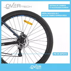 Bicicleta Mtb Overtech Q6 R29 Aluminio 21v Freno A Disco - Bicicletas Necchi