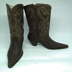 bota feminina, bota country, bota de avestruz, bota texana, couro exotico, bota bico fino