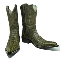 Bota Country Goyazes de jacaré musgo bico fino - comprar online