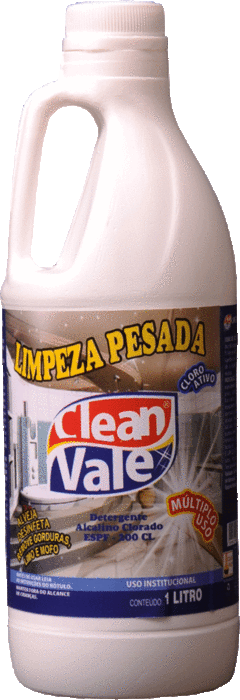 DETERGENTE LIMPEZA PESADA COM CLORO 1LT CLEAN VALE