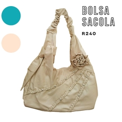 Bolsa Feminina De Ombro Com Enfeite De Lenço E Flor Promoção