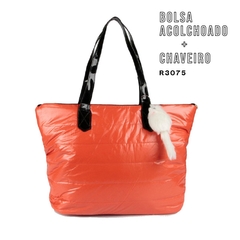 Bolsa Feminina Acolchoado acompanha chaveiro pelúcia