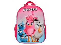 Mochila Infantil Escolar Angry Birds Rosa 3d Menina