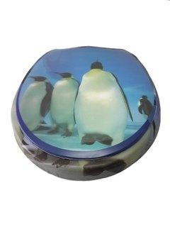 Assento Sanitário Acolchoado Soft Seat Em 3d Tema Pinguin