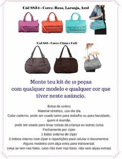 Bolsas Femininas Preço Atacado Kit 10 Peças Qualquer Modelo - loja online