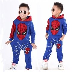 Conjunto Infantil Homem Aranha Heroi Flanelado Moletom Capuz