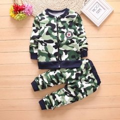 Conjunto Moletom Infantil Camuflado Grosso Inverno Algodão