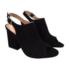 Sandália Vanilla Sky Shoes Preto Camurça Moderno Retangular - Alfa Beleza