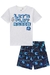 PIJAMA CURTO CAMISETA EM MEIA MALHA E BERMUDA BOXER EM MALHA FRESH - Aquarela Moda Infantil - Moda e Conforto