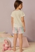 PIJAMA DE BLUSA EM MEIA MALHA E SHORTS EM MALHA FRESH - comprar online