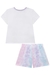 PIJAMA DE BLUSA EM MEIA MALHA E SHORTS EM MALHA FRESH - Aquarela Moda Infantil - Moda e Conforto