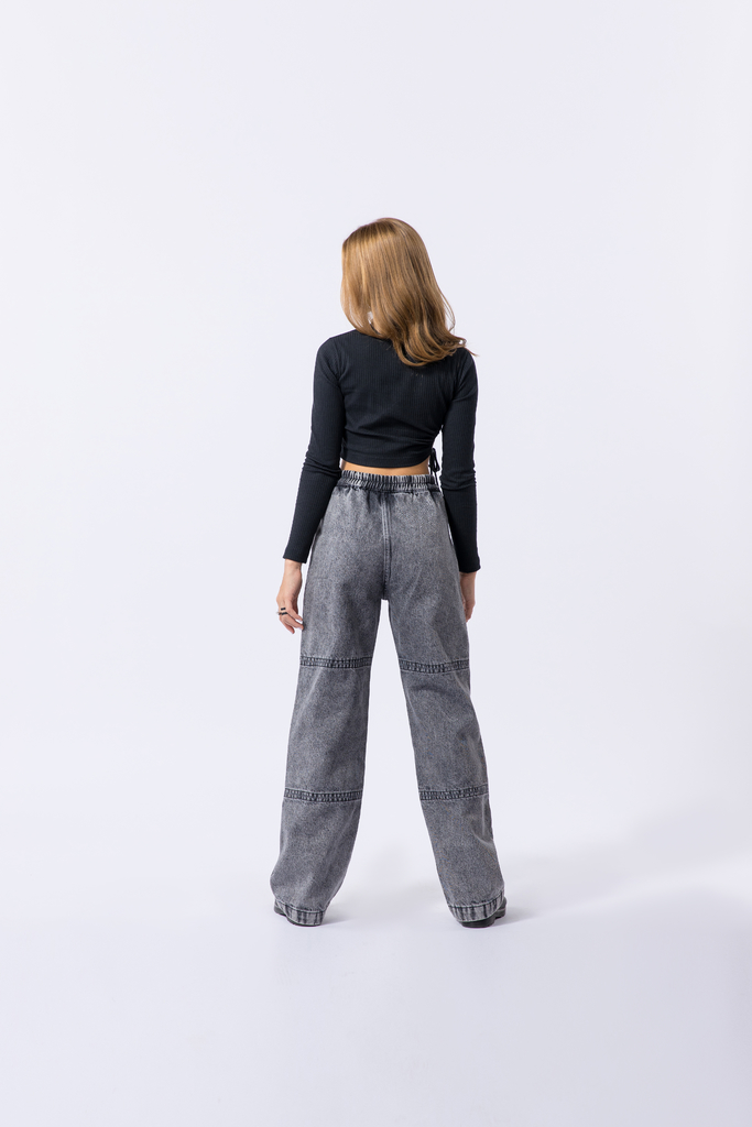 CALÇA JEANS WIDE LEG TEEN MENINA