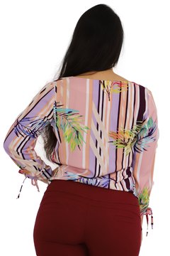 Blusa listras floral - comprar online