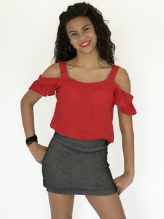 Blusa vermelha open shoulder - comprar online