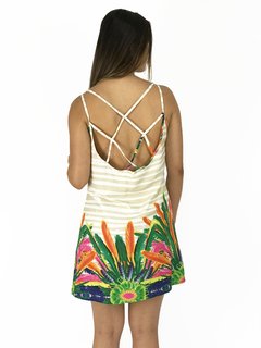 Vestido alça estampa tropical - comprar online