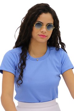 Blusa manguinha azul - comprar online
