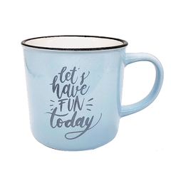 518579 CANECA CERAMICA LETS HAVE FUN AZUL 310ML-CANC-064AZ