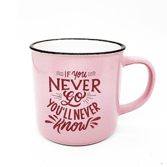 518578 CANECA CERAMICA NEVER GO ROSA 310ML-CANC-064VM