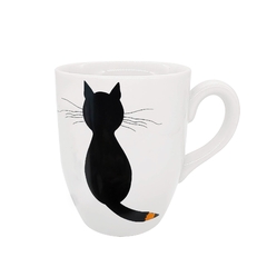 518585 CANECA PORCELANA GATO LAPIS 350ML- CANC115