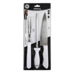 515383 KIT P/CHURRASCO ORIGINAL C/3PCS DESING BRANCO SL0446