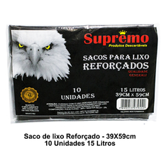 516411 SACO PARA LIXO REFORCADO SUPREMO 15 LITROS 10 UN 39CM X 59CM