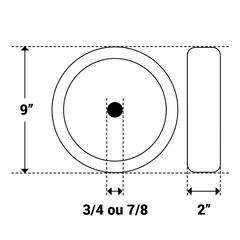 517696 RODA P/ CARRINHO 92 BDN PVC ARO 9 x 2 FURO 7/8 - comprar online