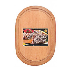 517727 TABUA DE CARNE OVAL CANELADA EUCALIPTO MAD LAR 20X30CM REF 201