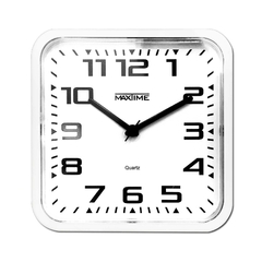 518595 RELOGIO PAREDE MAXTIME QUADRADO 20X20CM BRANCO MXARABICO