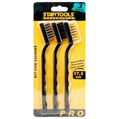 518724 ESCOVA C/CABO STARTOOLS PRO NYLON/AÇO/LATAO 17,5CM C/3PCS AR0253