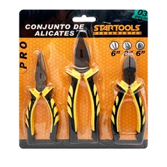 518739 ALICATE STARTOOLS PRO KIT C/3PÇS BICO 6"/UNIVERSAL 8"/CORTE 6" AR0403