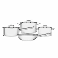 519128 PANELA JOGO TRAMONTINA AÇO INOX BRAVA C/4 PCS 65400020