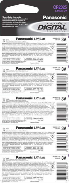 519664 BATERIA DE LITIO PANASONIC 3V CR2032 C/5 UNID. 36301-4 - comprar online