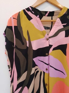 Vestido CAMISERO LENTEJUELA fdo mostaza - comprar online