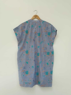 Vestido COLLARETA bordado azul - comprar online