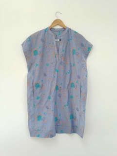 Vestido COLLARETA bordado azul